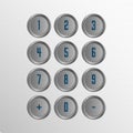 Vector sketch elevator buttons and panel Controls. Royalty Free Stock Photo